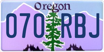OR license plate 070RBJ