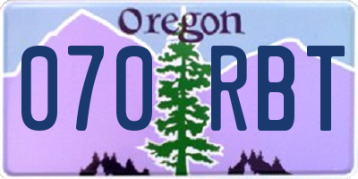 OR license plate 070RBT