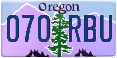 OR license plate 070RBU
