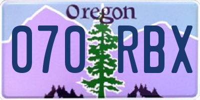 OR license plate 070RBX