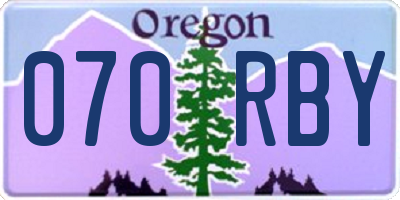 OR license plate 070RBY