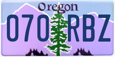 OR license plate 070RBZ