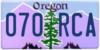 OR license plate 070RCA