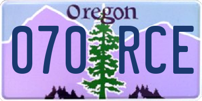 OR license plate 070RCE