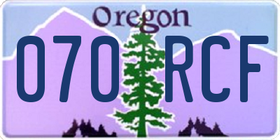 OR license plate 070RCF