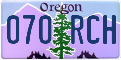 OR license plate 070RCH