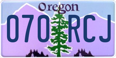 OR license plate 070RCJ