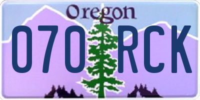 OR license plate 070RCK
