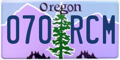 OR license plate 070RCM