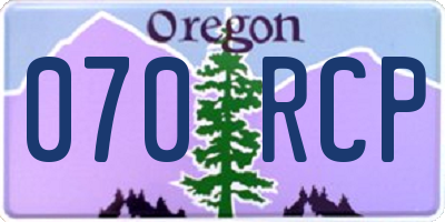 OR license plate 070RCP