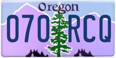 OR license plate 070RCQ