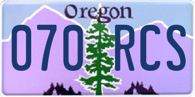 OR license plate 070RCS