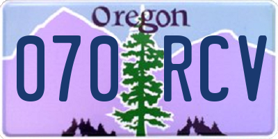 OR license plate 070RCV