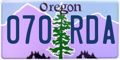 OR license plate 070RDA