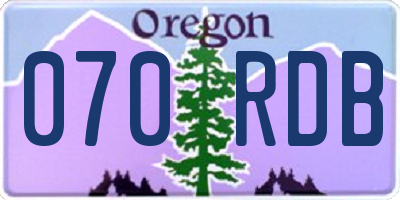OR license plate 070RDB
