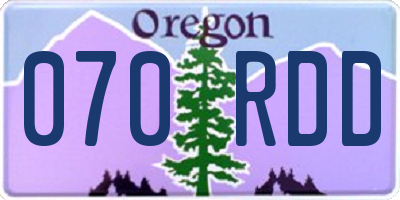 OR license plate 070RDD