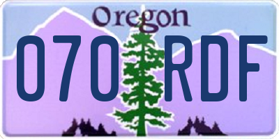 OR license plate 070RDF