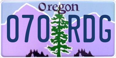OR license plate 070RDG