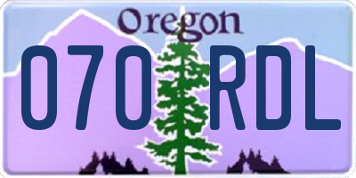 OR license plate 070RDL