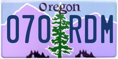OR license plate 070RDM
