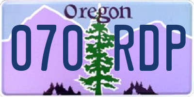 OR license plate 070RDP