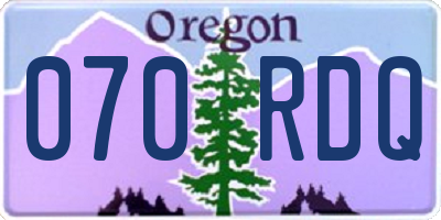 OR license plate 070RDQ