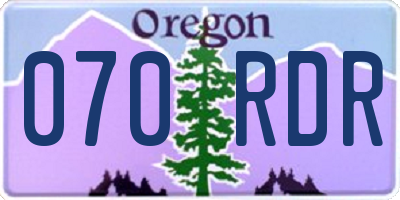 OR license plate 070RDR