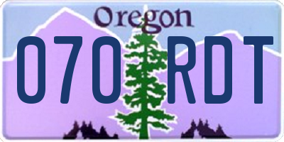 OR license plate 070RDT