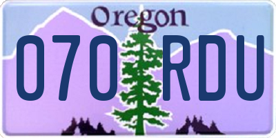OR license plate 070RDU
