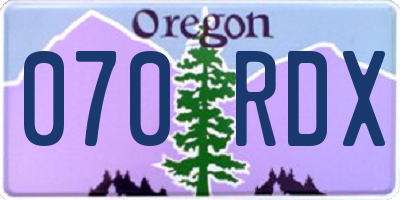 OR license plate 070RDX