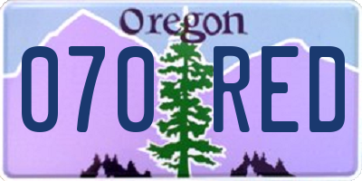OR license plate 070RED