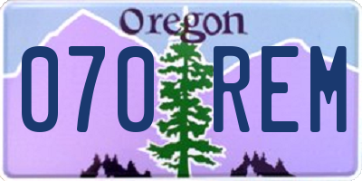OR license plate 070REM
