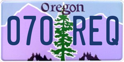 OR license plate 070REQ