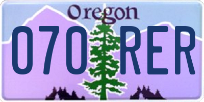 OR license plate 070RER