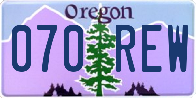 OR license plate 070REW