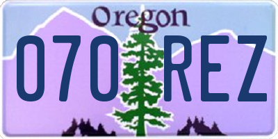OR license plate 070REZ