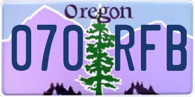 OR license plate 070RFB
