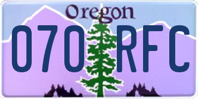 OR license plate 070RFC