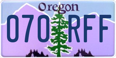 OR license plate 070RFF