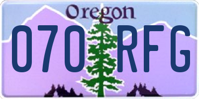 OR license plate 070RFG