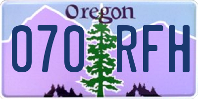 OR license plate 070RFH