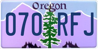 OR license plate 070RFJ