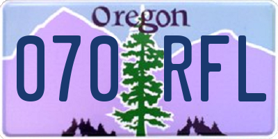 OR license plate 070RFL