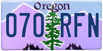 OR license plate 070RFN