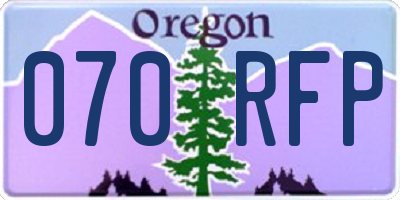 OR license plate 070RFP