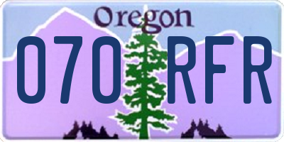 OR license plate 070RFR