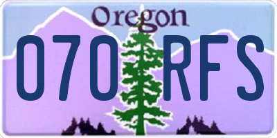 OR license plate 070RFS