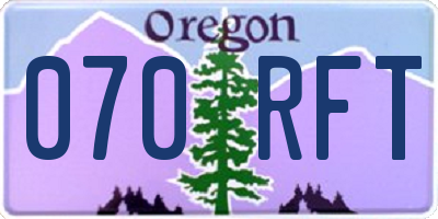 OR license plate 070RFT