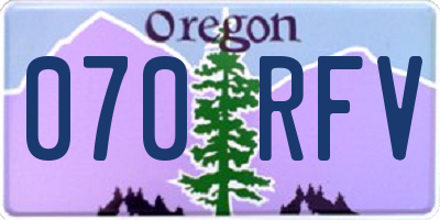 OR license plate 070RFV