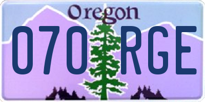 OR license plate 070RGE